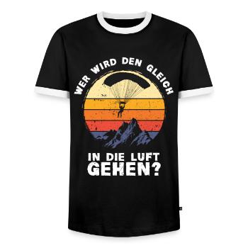 Skydive Freefly Fallschirmspringer Shirt Skydiving - Männer Kontrast-T-Shirt - Schwarz/Weiß - Vorne - AI Model Female 172 light (172cm) & AI Model Male 178 light (178cm)