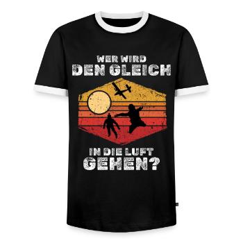 Skydive Freefly Fallschirmspringer Shirt Skydiving - Männer Kontrast-T-Shirt - Schwarz/Weiß - Vorne - AI Model Female 172 light (172cm) & AI Model Male 178 light (178cm)