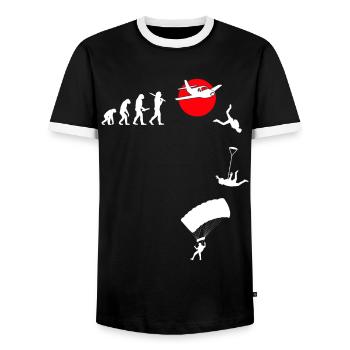 Skydive Freefly Fallschirmspringer Shirt Skydiving - Männer Kontrast-T-Shirt - Schwarz/Weiß - Vorne - AI Model Female 172 light (172cm) & AI Model Male 178 light (178cm)