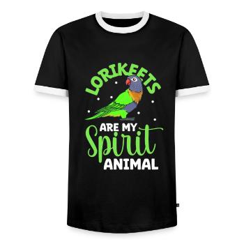 Lieblingstier - Lori - Männer Kontrast-T-Shirt - Schwarz/Weiß - Vorne - AI Model Female 172 light (172cm) & AI Model Male 178 light (178cm)