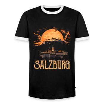 Vintage Salzburg Austria - Männer Kontrast-T-Shirt - Schwarz/Weiß - Vorne - AI Model Female 172 light (172cm) & AI Model Male 178 light (178cm)