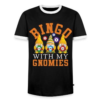 Bingo Mit Meinen Gnomies Lustiges Bingo - Männer Kontrast-T-Shirt - Schwarz/Weiß - Vorne - AI Model Female 172 light (172cm) & AI Model Male 178 light (178cm)