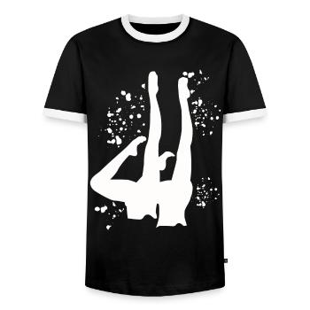 Artistic Swim Team Synchronschwimmen - Männer Kontrast-T-Shirt - Schwarz/Weiß - Vorne - AI Model Female 172 light (172cm) & AI Model Male 178 light (178cm)