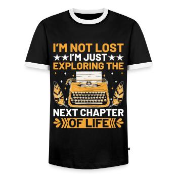 Literature Teacher School Teacher Funny Teachers S - Men's Ringer Shirt - black/white - Front - AI Model Female 172 light (172cm) & AI Model Male 178 light (178cm)