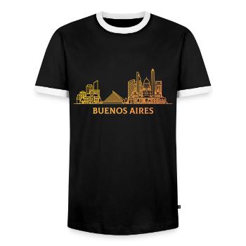 buenos aires argentina - Männer Kontrast-T-Shirt - Schwarz/Weiß - Vorne - AI Model Female 172 light (172cm) & AI Model Male 178 light (178cm)