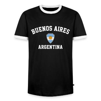 buenos aires argentina - Männer Kontrast-T-Shirt - Schwarz/Weiß - Vorne - AI Model Female 172 light (172cm) & AI Model Male 178 light (178cm)