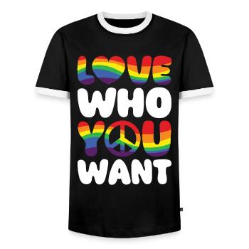 Gender Lesben, Schwule, Trans, Queer Regenbogen - Männer Kontrast-T-Shirt - Schwarz/Weiß - Vorne - AI Model Female 172 light (172cm) & AI Model Male 178 light (178cm)
