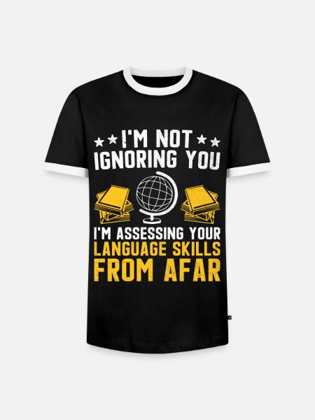 Fremdsprachenlehrer Schule Sprachlehrer - Männer Kontrast-T-Shirt - Schwarz/Weiß