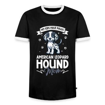 American Leopard Hound Mama - Männer Kontrast-T-Shirt - Schwarz/Weiß - Vorne - AI Model Female 172 light (172cm) & AI Model Male 178 light (178cm)