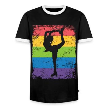 Patinage artistique Patinage artistique Patinage sur glace - T-shirt contrasté Homme - noir/blanc - Devant - AI Model Female 172 light (172cm) & AI Model Male 178 light (178cm)