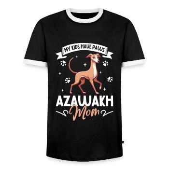 Maman Azawakh - T-shirt contrasté Homme - noir/blanc - Devant - AI Model Female 172 light (172cm) & AI Model Male 178 light (178cm)