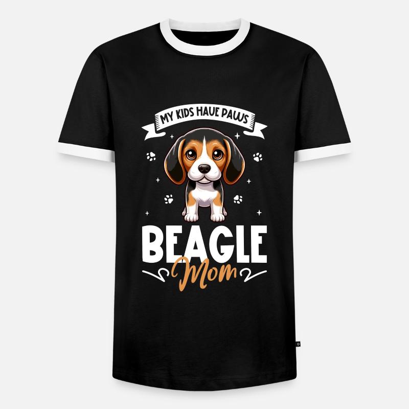 Beagle Mama - Männer Kontrast-T-Shirt - Schwarz/Weiß
