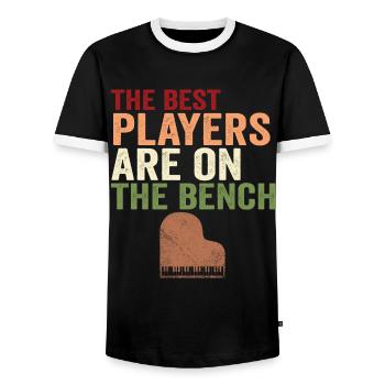 Les meilleurs joueurs Pianiste Pianiste - T-shirt contrasté Homme - noir/blanc - Devant - AI Model Female 172 light (172cm) & AI Model Male 178 light (178cm)