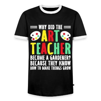 Art Teacher School Teacher Funny Art Teachers Scho - Men's Ringer Shirt - black/white - Front - AI Model Female 172 light (172cm) & AI Model Male 178 light (178cm)