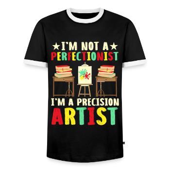Kunstlehrer Schullehrer Lustige Kunstlehrer Scho - Männer Kontrast-T-Shirt - Schwarz/Weiß - Vorne - AI Model Female 172 light (172cm) & AI Model Male 178 light (178cm)