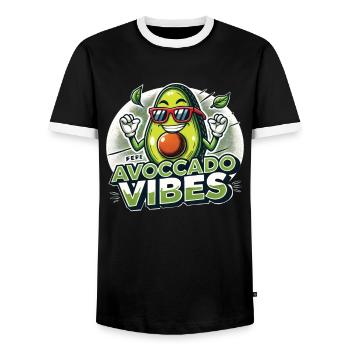 Bonne humeur avec nos vibrations d’avocat - T-shirt contrasté Homme - noir/blanc - Devant - AI Model Female 172 light (172cm) & AI Model Male 178 light (178cm)