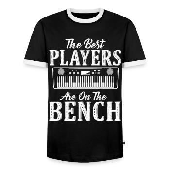 Les meilleurs joueurs Pianiste Pianiste - T-shirt contrasté Homme - noir/blanc - Devant - AI Model Female 172 light (172cm) & AI Model Male 178 light (178cm)