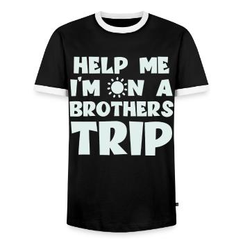 Frères et sœurs, je suis sur le chemin d’un frère - T-shirt contrasté Homme - noir/blanc - Devant - AI Model Female 172 light (172cm) & AI Model Male 178 light (178cm)