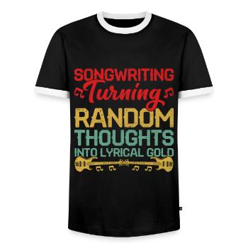 Musician Songwriter Singer Musician Music Music Pr - Men's Ringer Shirt - black/white - Front - AI Model Female 172 light (172cm) & AI Model Male 178 light (178cm)