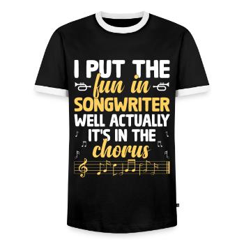 Musicien Auteur-compositeur Chanteur Musicien Musique Musique Pr - T-shirt contrasté Homme - noir/blanc - Devant - AI Model Female 172 light (172cm) & AI Model Male 178 light (178cm)