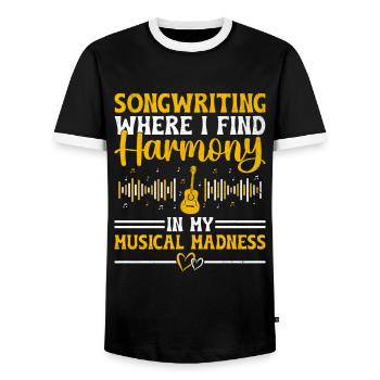 Musiker Songwriter Sänger Musiker Musik Musik Pr - Männer Kontrast-T-Shirt - Schwarz/Weiß - Vorne - AI Model Female 172 light (172cm) & AI Model Male 178 light (178cm)