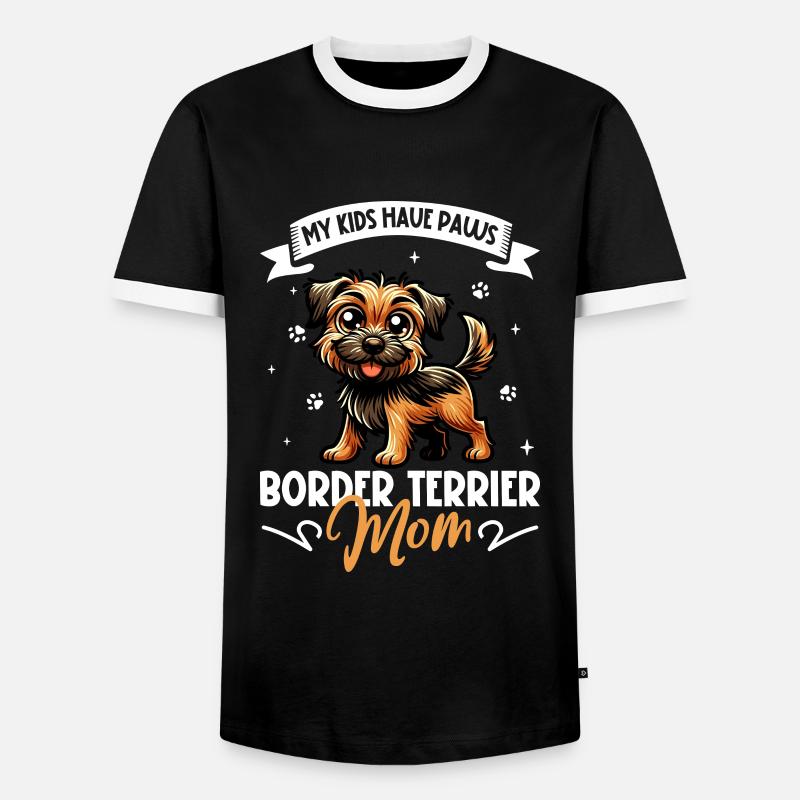 Border Terrier Mom - Men's Ringer Shirt - black/white