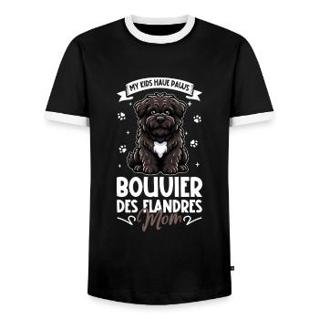 Bouvier des Flandres Mama - Men's Ringer Shirt - black/white - Front - AI Model Female 172 light (172cm) & AI Model Male 178 light (178cm)