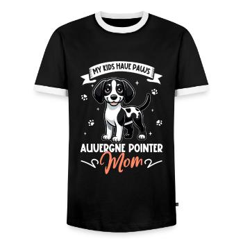Braque d'Auvergne Mama - Männer Kontrast-T-Shirt - Schwarz/Weiß - Vorne - AI Model Female 172 light (172cm) & AI Model Male 178 light (178cm)