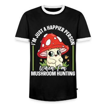 Können Sie Mir Ihre Geheimen Orte Für Die - Männer Kontrast-T-Shirt - Schwarz/Weiß - Vorne - AI Model Female 172 light (172cm) & AI Model Male 178 light (178cm)