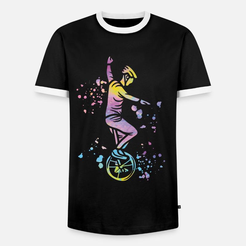 Einradfahrer Einradfahren Einrad - Männer Kontrast-T-Shirt - Schwarz/Weiß