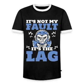 Play Controller Gaming "es Ist Nicht Meine Schuld, - Männer Kontrast-T-Shirt - Schwarz/Weiß - Vorne - AI Model Female 172 light (172cm) & AI Model Male 178 light (178cm)