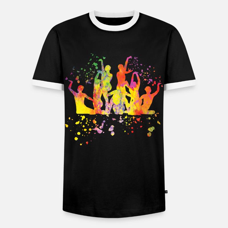 Artistic Swim Team Synchronschwimmen - Männer Kontrast-T-Shirt - Schwarz/Weiß