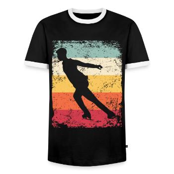 Figure Skating Figure Skating Ice Skating - Men's Ringer Shirt - black/white - Front - AI Model Female 172 light (172cm) & AI Model Male 178 light (178cm)