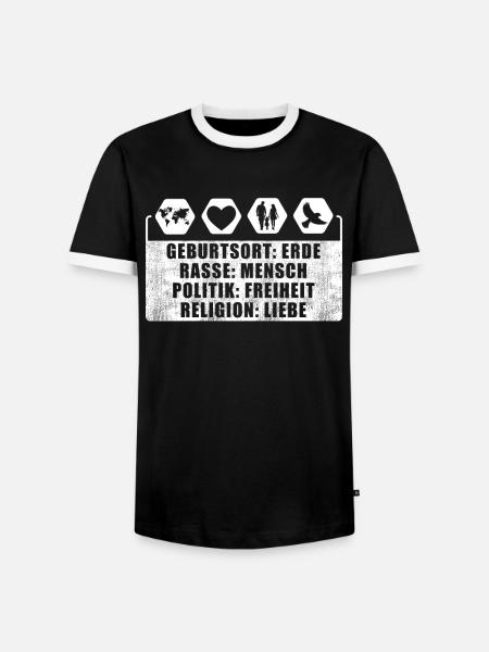 against racism, against the right, against Nazis, love - Men's Ringer Shirt - black/white