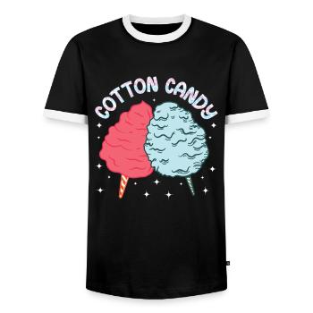 Cotton Candy Funny Cotton Candy Gift - Men's Ringer Shirt - black/white - Front - AI Model Female 172 light (172cm) & AI Model Male 178 light (178cm)