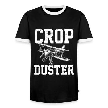 professional crop dusting, cropdusting - Männer Kontrast-T-Shirt - Schwarz/Weiß - Vorne - AI Model Female 172 light (172cm) & AI Model Male 178 light (178cm)