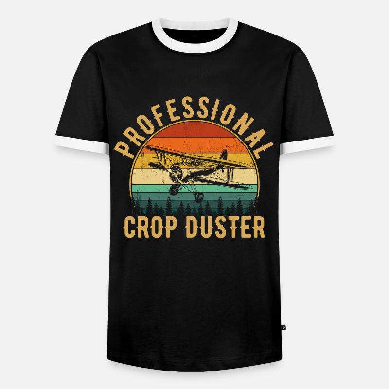 professional crop dusting, cropdusting - Männer Kontrast-T-Shirt - Schwarz/Weiß