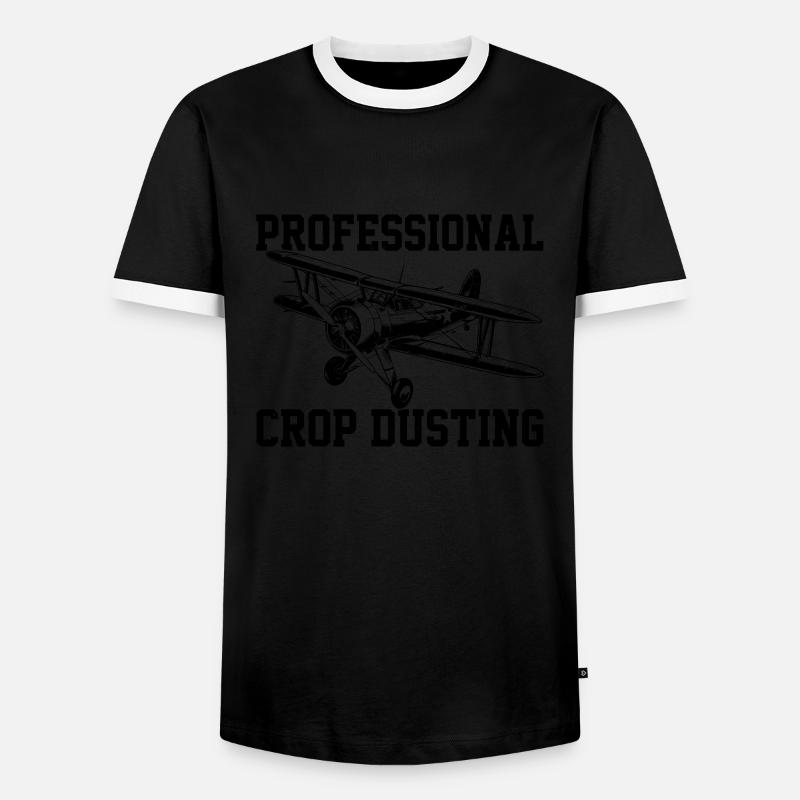 professional crop dusting, cropdusting - Männer Kontrast-T-Shirt - Schwarz/Weiß