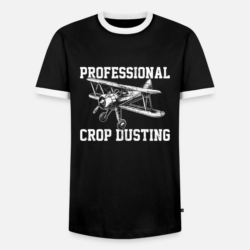 professional crop dusting, cropdusting - Männer Kontrast-T-Shirt - Schwarz/Weiß