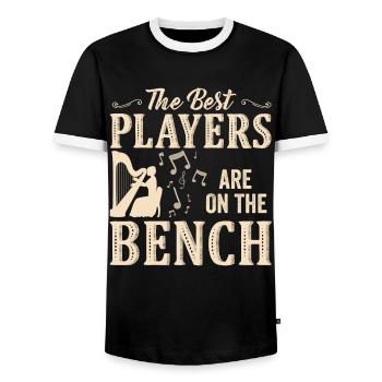 Die Besten Spieler Sitzen Auf Der Bank Harfe - Männer Kontrast-T-Shirt - Schwarz/Weiß - Vorne - AI Model Female 172 light (172cm) & AI Model Male 178 light (178cm)