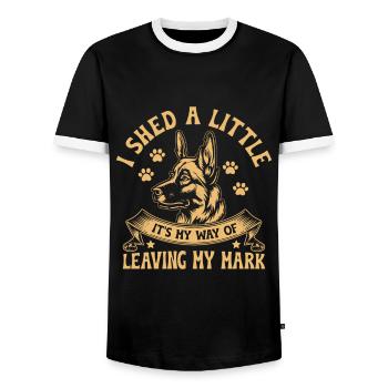 Je perds un peu, c’est ma façon de laisser ma marque GSD - T-shirt contrasté Homme - noir/blanc - Devant - AI Model Female 172 light (172cm) & AI Model Male 178 light (178cm)