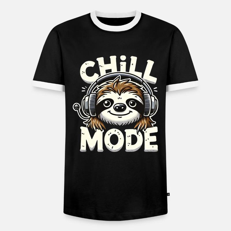 Sloth Chill Mode Relaxation - Men's Ringer Shirt - black/white