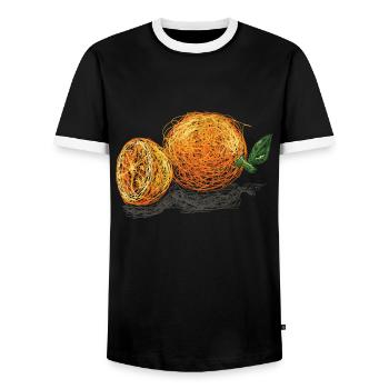 Everything that has to do with citrus fruits - Men's Ringer Shirt - black/white - Front - AI Model Female 172 light (172cm) & AI Model Male 178 light (178cm)