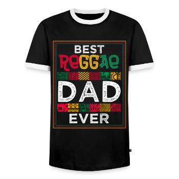 Rastafari Music Vibes Only Rasta Jamaica Reggae - Men's Ringer Shirt - black/white - Front - AI Model Female 172 light (172cm) & AI Model Male 178 light (178cm)