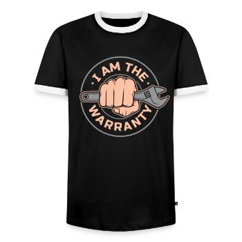 Je suis la garantie Électricien de chantier, Artisan - T-shirt contrasté Homme - noir/blanc - Devant - AI Model Female 172 light (172cm) & AI Model Male 178 light (178cm)