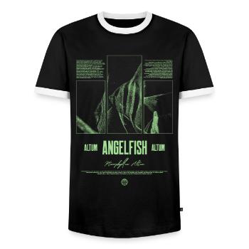 Altum Kaiserfisch Buntbarsch Aquarium Fischhalter - Männer Kontrast-T-Shirt - Schwarz/Weiß - Vorne - AI Model Female 172 light (172cm) & AI Model Male 178 light (178cm)