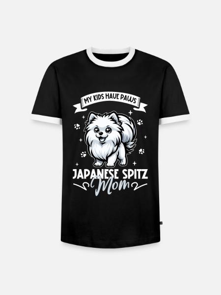 Japan-Spitz Mama - Männer Kontrast-T-Shirt - Schwarz/Weiß