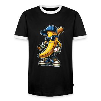 Skurril Zu Deinem Stil Let's Go Bananen - Männer Kontrast-T-Shirt - Schwarz/Weiß - Vorne - AI Model Female 172 light (172cm) & AI Model Male 178 light (178cm)
