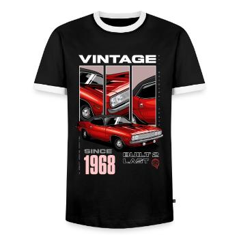 Ich bin nicht alt, ich bin ein Oldtimer, Jahrgang 1968 - Männer Kontrast-T-Shirt - Schwarz/Weiß - Vorne - AI Model Female 172 light (172cm) & AI Model Male 178 light (178cm)