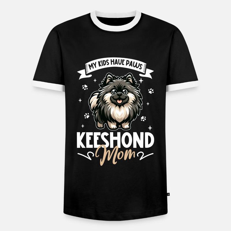 Wolfspitz Mom - Men's Ringer Shirt - black/white